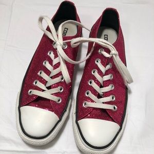 Like new-Pink sequin converse💕